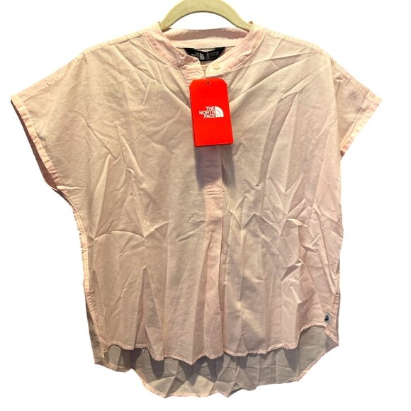 The North Face Desercana Top Lightweight Cotton Blouse Button Pink Salt Size M - Picture 4 of 14